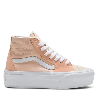 Color Block SK8-Hi Tapered Platform Sneakers Peach/White