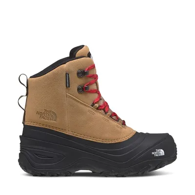 The North Face Big Kids' Chilkat V Lace-Up Waterproof Winter Boots Brown/Black Gris, Kid Suede