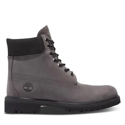 Timberland Men's 6-Inch Premium Waterproof Lace-Up Boots Gris, Leather