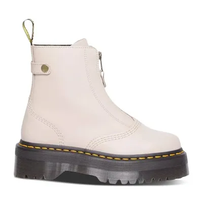 Dr. Martens Women's Jetta Platform Boots Vintage Taupe White Os, Leather