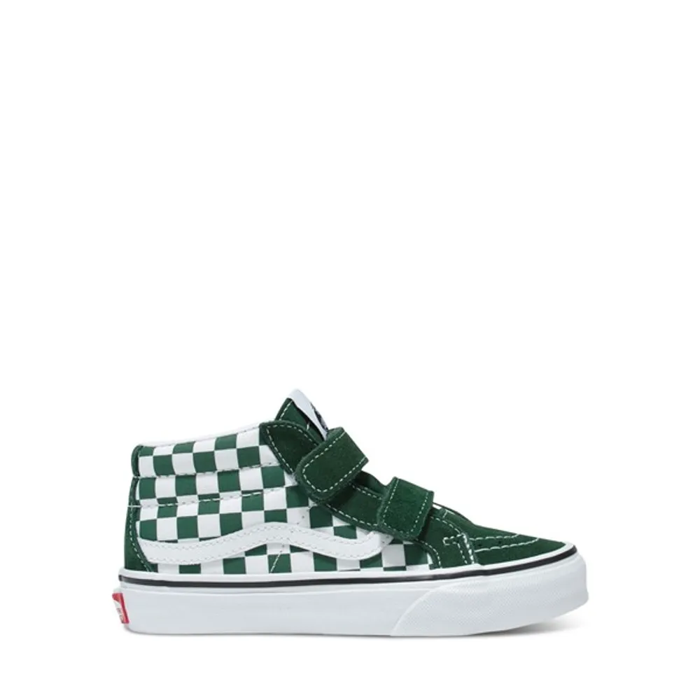 Little Kids' Checkerboard Mid Reissure V Sneakers GreenWhite