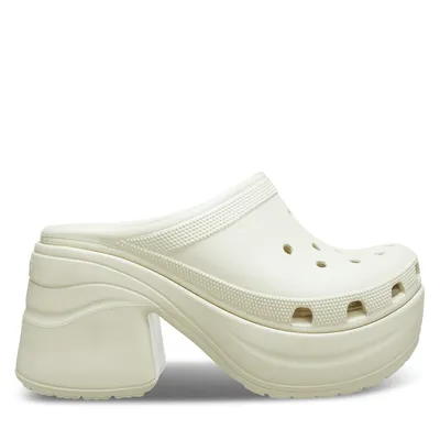 Sabots à talon Siren beiges pour femmes en Blanc Os, taille - Crocs | Little Burgundy Shoes