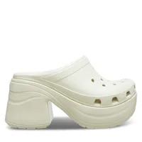 Sabots à talon Siren beiges pour femmes en Blanc Os, taille - Crocs | Little Burgundy Shoes