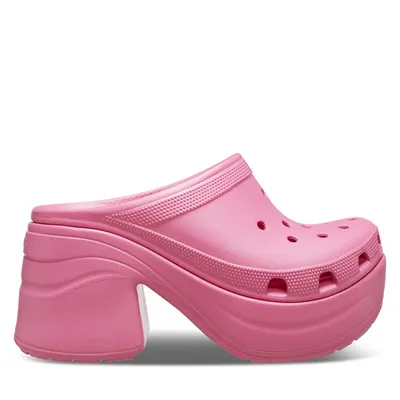 Sabots à talon Siren roses pour femmes en Fuchsia, taille - Crocs | Little Burgundy Shoes