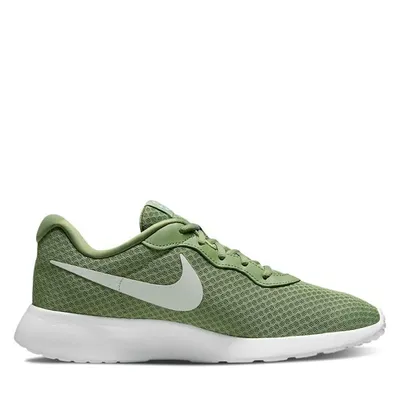 Nike Men's Tanjun FlyEase Sneakers Green/Gray/White, Rubber