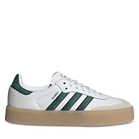 adidas Women's Platform Sambae Sneakers White/Green, Leather