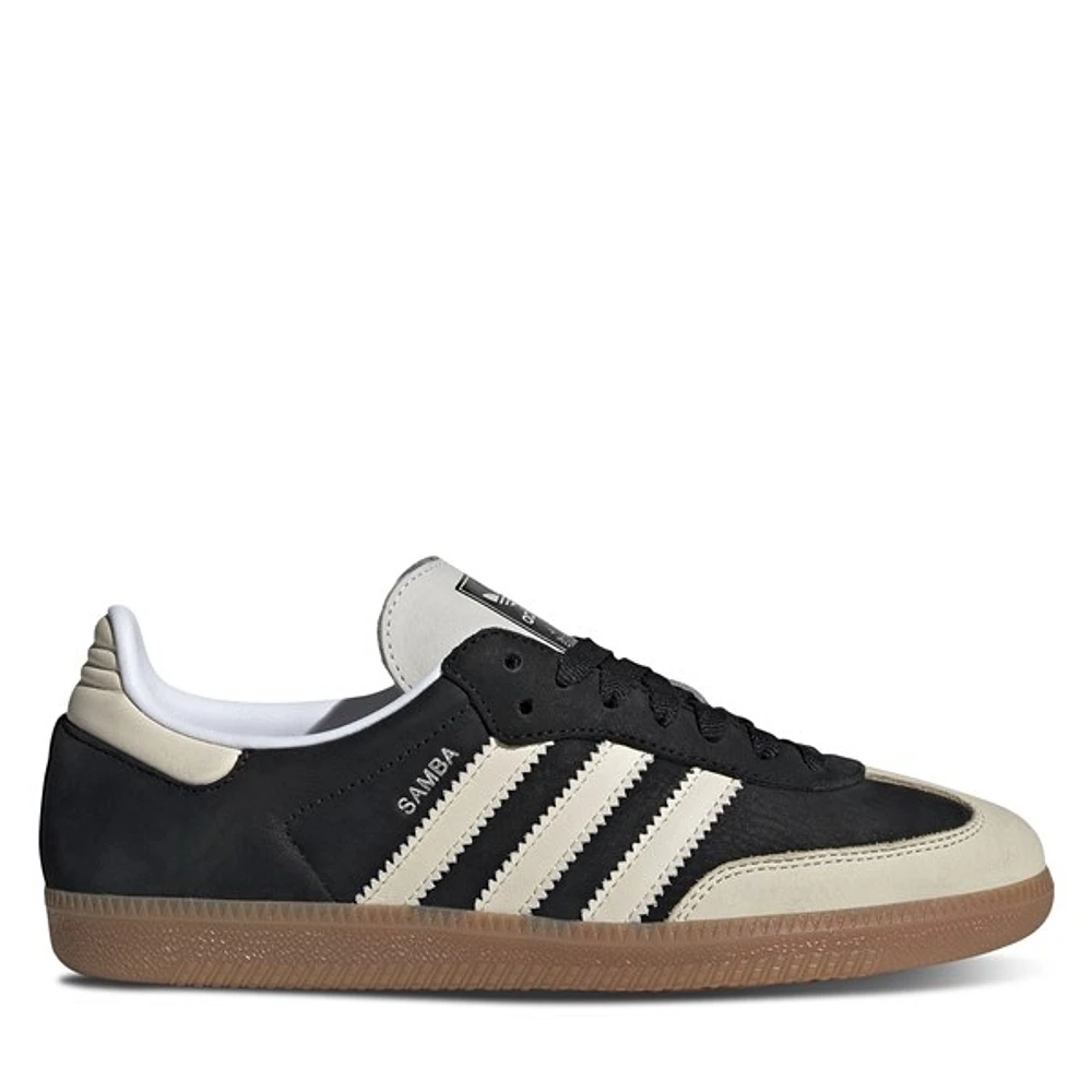 adidas Women's Samba OG Sneakers Black/Taupe/Gum, Leather