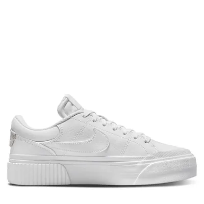 Nike Women's Court Legacy Lift Platform Sneakers in White, Size 10, Leather