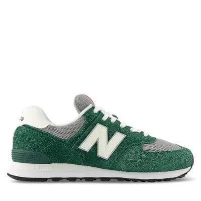 New Balance Men's 574 Sneakers Green/Gray/White, Suede