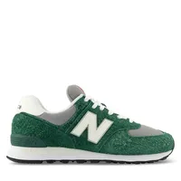 New Balance Men's 574 Sneakers in Green/Gray/White, Size 7, Suede