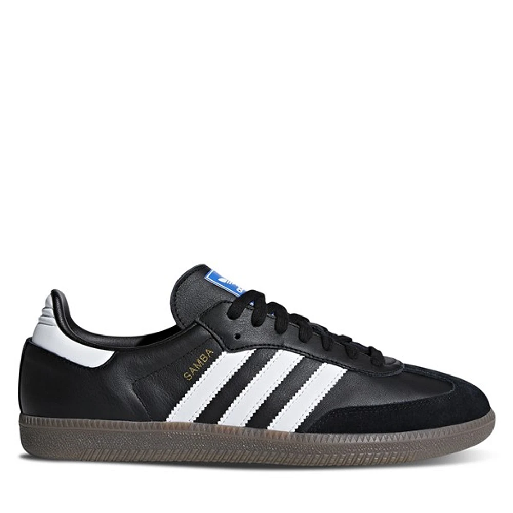 adidas Women's Samba OG Sneakers Black White Gum, Leather