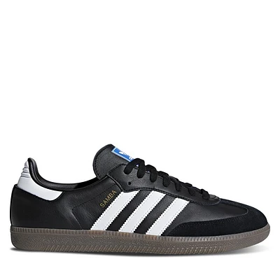 adidas Women's Samba OG Sneakers Black White Gum, Leather
