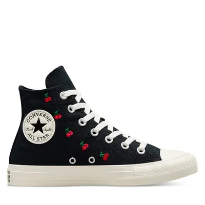 Converse Women's Chuck Taylor All Star Cherries Hi Sneakers Black/Red/Egret Black Misc, Canvas