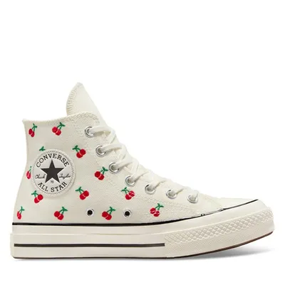 Converse Women's Chuck 70 Cherries Hi Sneakers Egret/Red White Os, Leather