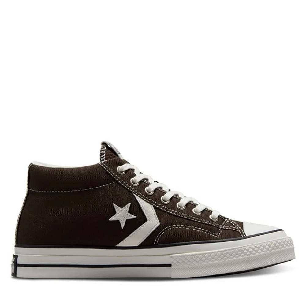 Converse Star Player 76 Mid Sneakers in Brown/White, Size Womens 5.5 / Mens 4, Leather