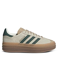 adidas Women's Gazelle Bold Platform Sneakers White/Green/Brown, Leather