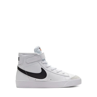 Nike Little Kids' Blazer Mid '77 Sneakers in White Black, Size Largeittle Kid 3, Leather