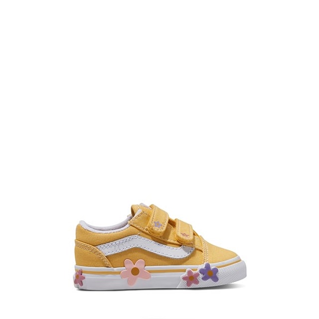 Vans Toddler's Old Skool V Sneakers in Yellow/White in Jaune Misc, Size Toddler 10, Canvas