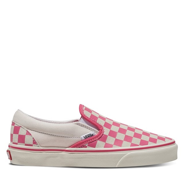 Vans Womens Classic Slip-Ons Pink/White Rose Misc, / Mens Canvas