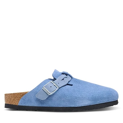 Birkenstock Women's Boston Braided Clogs Elemental Blue, / EU Suede