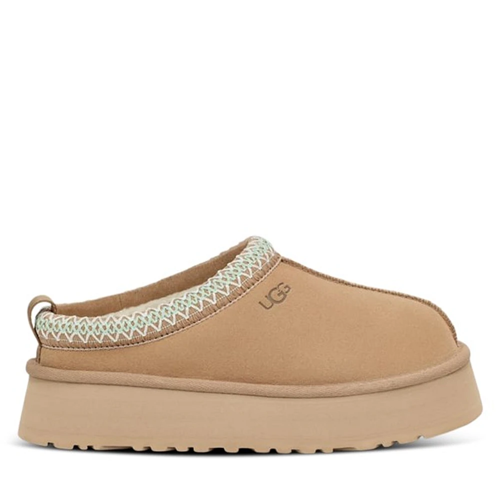 UGG Women's TAZZ Platform Slippers in Naturel, Size 9, Suede