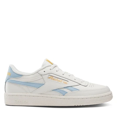 Reebok Women's Club C Revenge Sneakers Chalk/Blue White Os Div., Suede