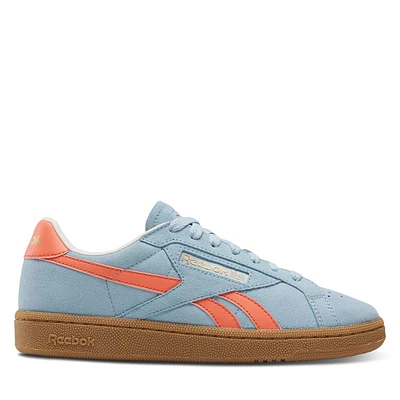 Reebok Women's Club C Grounds UK Sneakers in Blue/Orange, Size 6, Leather