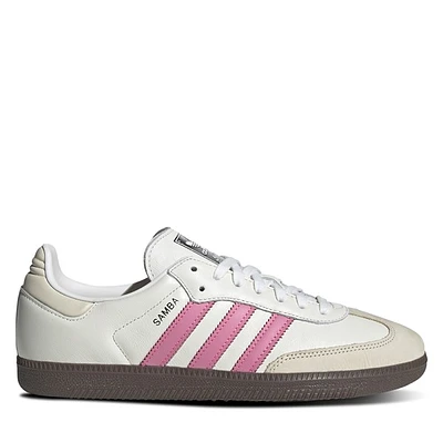 adidas Women's Samba OG Sneakers White/Pink White Misc, Leather