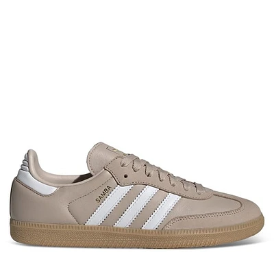 adidas Women's Samba OG Sneakers Taupe/White, Leather