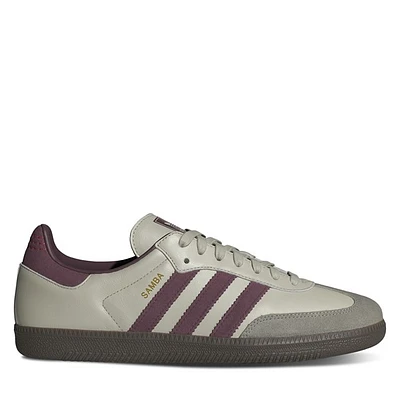 adidas Men's Samba OG Sneakers Chalk/Burgundy White Os Div., Leather