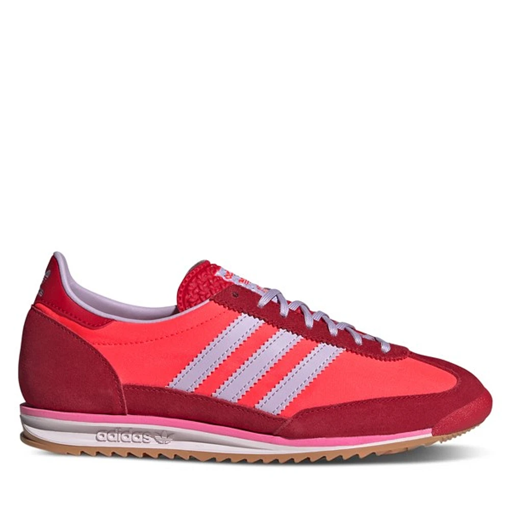 adidas Women's SL72 OG Sneakers in Red/Pink/Blue in Rouge Misc, Size 9, Suede