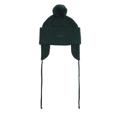 Vans Earflap Pom Beanie Hat in Green, Acrylic