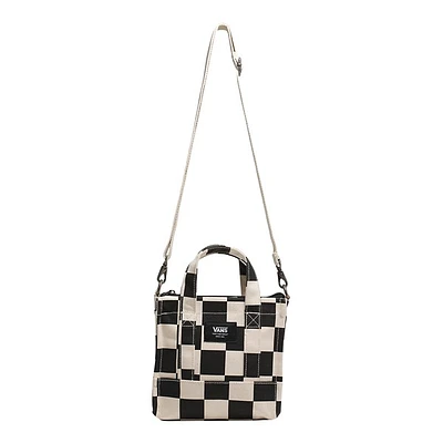 Vans Lil Pergs Tote Bag in White Black, Cotton