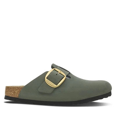 Birkenstock Women's Boston Big Buckle Clogs Thyme Green Moyen, / EU Suede