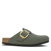 Birkenstock Women's Boston Big Buckle Clogs Thyme Green Moyen, / EU Suede
