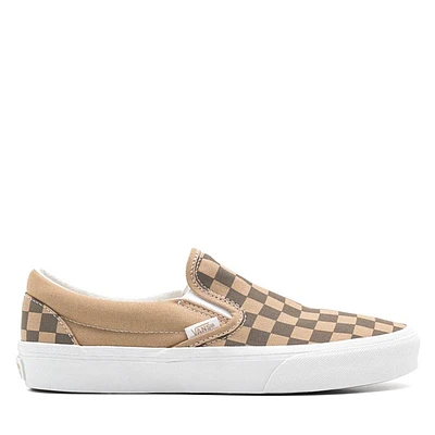 Vans Men's Classic Checkerboard Slip-Ons Brown/Olive Beige, Canvas