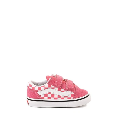 Vans Toddler's Old Skool V Checkerboard Sneakers Pink/White Rose, Toddler Canvas