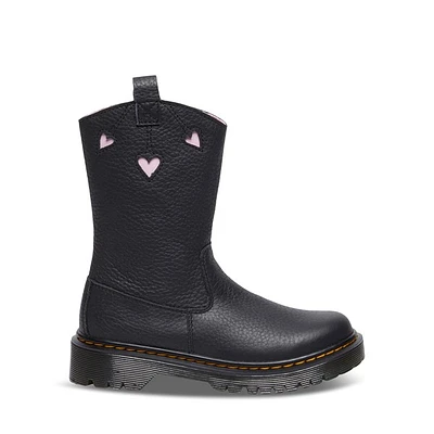 Dr. Martens Little Kids' Bex Heart Pull-On Boots Black, Largeittle Kid Leather