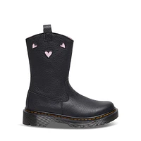 Dr. Martens Little Kids' Bex Heart Pull-On Boots Black, Largeittle Kid Leather