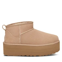 UGG Women's Classic Ultra Mini Platform Boots Beige, Leather