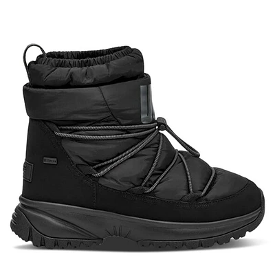 UGG Women's Yose Puffer Winter Waterproof Boots Black, Leather