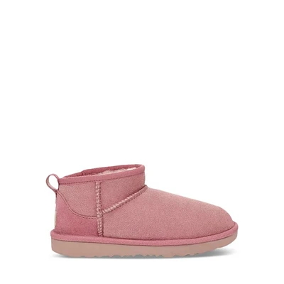 UGG Little Kids' Classic Ultra Mini Boots in Dusty in Rose, Size Largeittle Kid 4, Suede