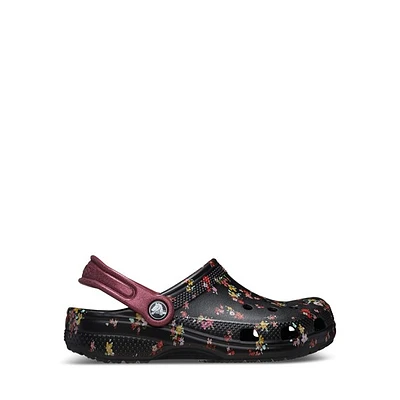 Crocs Little Kids' Classic Clogs in Ditsy Floral in Black, Size Largeittle Kid 2