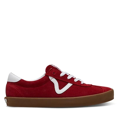 Vans Men's Sport Low Sneakers Burgundy/White Rouge Misc, Leather