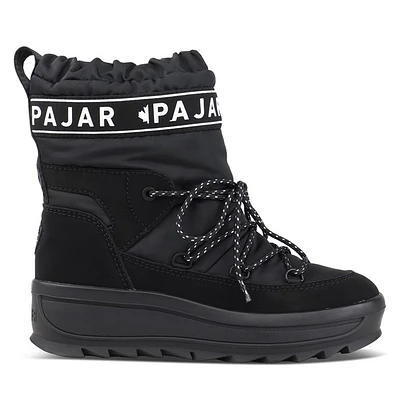 Pajar Women's Galaxy Winter Waterproof Boots Black White, Nubuck
