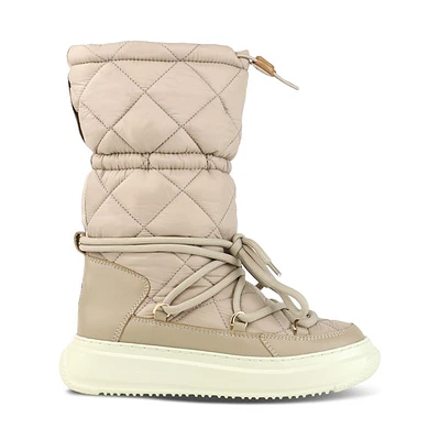 Pajar Women's Gravita Tall Winter Waterproof Boots Beige, Nylon