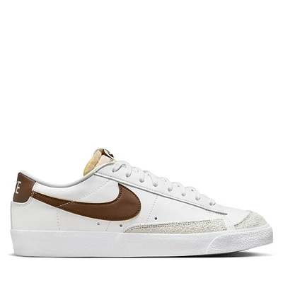 Nike Men's Blazer Low '77 Vintage Sneakers White/Brown, Leather