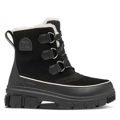 Sorel Women's Tivoli V Winter Waterproof Boots Black, Leather