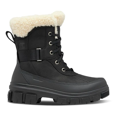 Sorel Women's Tivoli Parc Winter Waterproof Boots Black, Leather