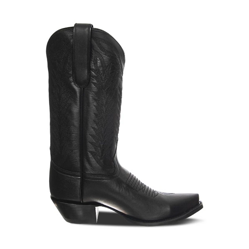 Caborca Women's Raya Cowboy Boots in Black, Size 6, Leather
